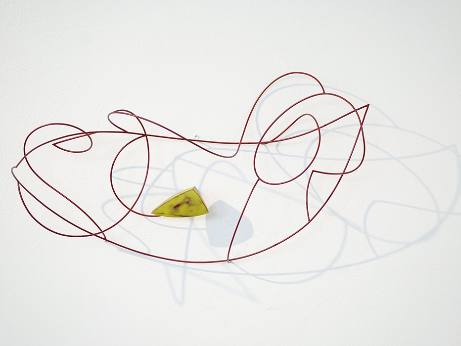 nach einem ereignisreichen Tag - Stahl und Draht, lackiert und patiniert, Breite 80 cm, 2024